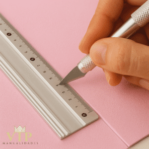 Alternative view of Regla metálica de aluminio 50 cm para cortes precisos en goma eva y manualidades