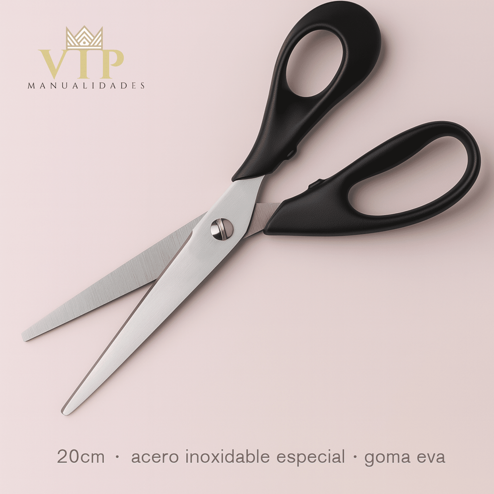 Tijera de precisión 20 cm en acero inoxidable para goma eva y manualidades