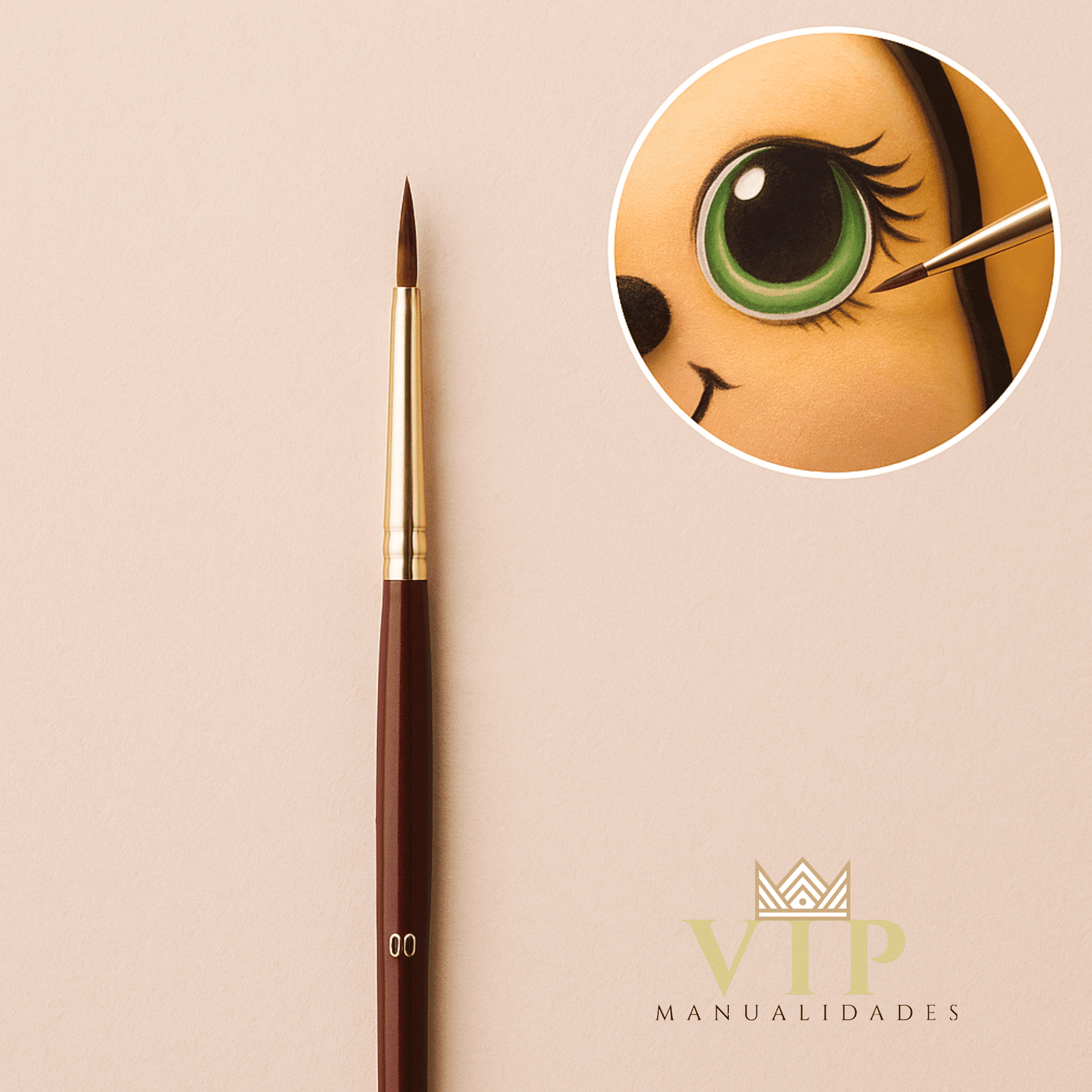 Pincel punta fina nº00 para detalles precisos en goma eva y manualidades