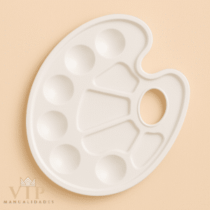 Alternative view of Paleta ovalada de plástico con 10 huecos para mezclar colores en manualidades