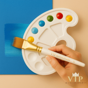 Paleta ovalada de plástico con 10 huecos para mezclar colores en manualidades