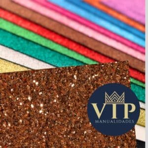 Goma eva purpurina marrón VipManualidades 42x59cm