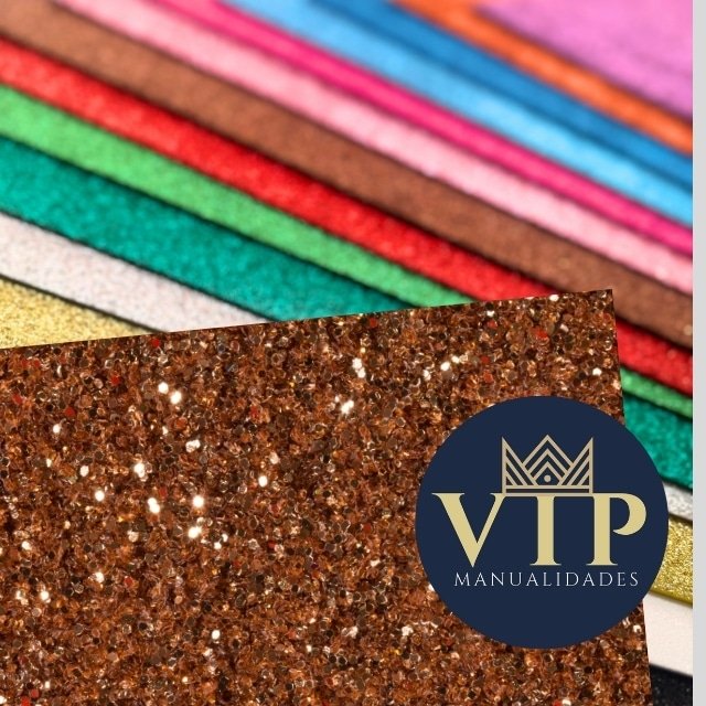 Goma eva purpurina marrón VipManualidades 42x59cm