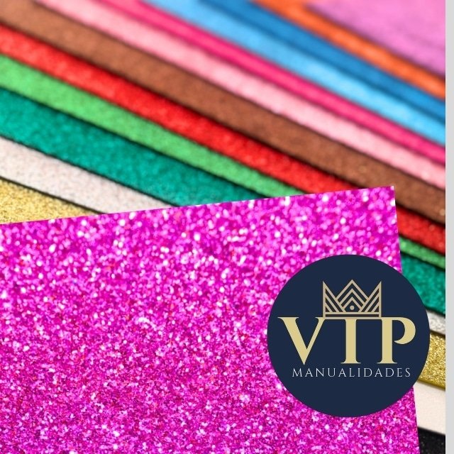 Goma eva purpurina rosa VipManualidades 42x59cm