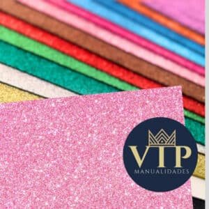 Goma eva purpurina rosa claro VipManualidades 42x59cm