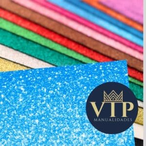 Goma eva purpurina azul claro VipManualidades 42x59cm