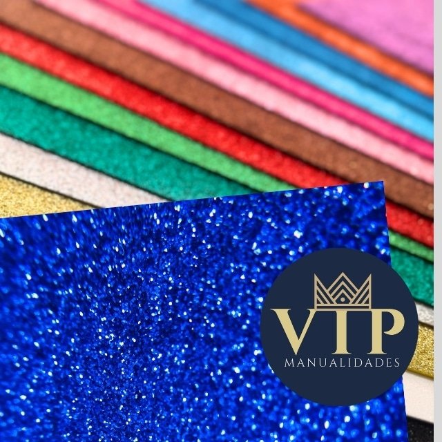 Goma eva purpurina azul oscuro VipManualidades 42x59cm