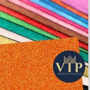 Goma eva purpurina naranja VipManualidades 42x59cm