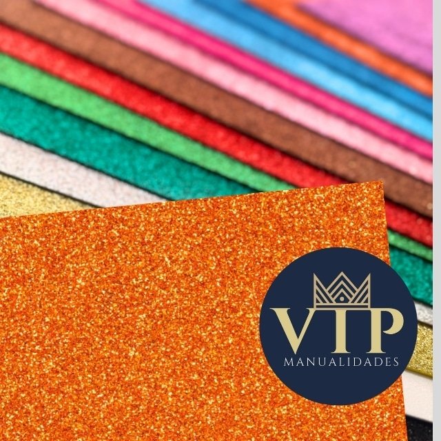 Goma eva purpurina naranja VipManualidades 42x59cm