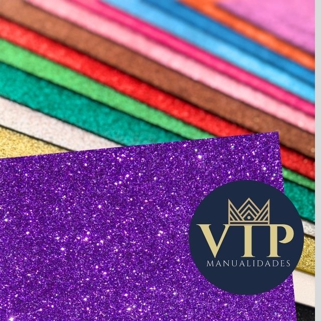 Goma eva purpurina lila VipManualidades 42x59cm