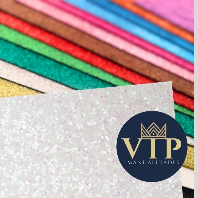 Goma eva purpurina blanco VipManualidades 42x59cm