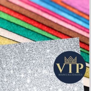 Goma eva purpurina plata VipManualidades 42x59cm