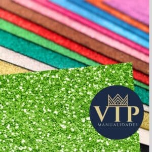 Goma eva purpurina verde claro VipManualidades 42x59cm