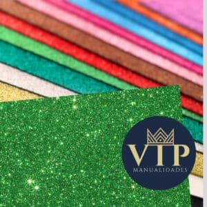 Goma eva purpurina verde oscuro VipManualidades 42x59cm