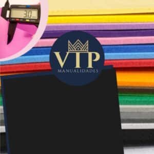 Goma eva gruesa negro 3mm Premium-VipManualidades 29x42cm