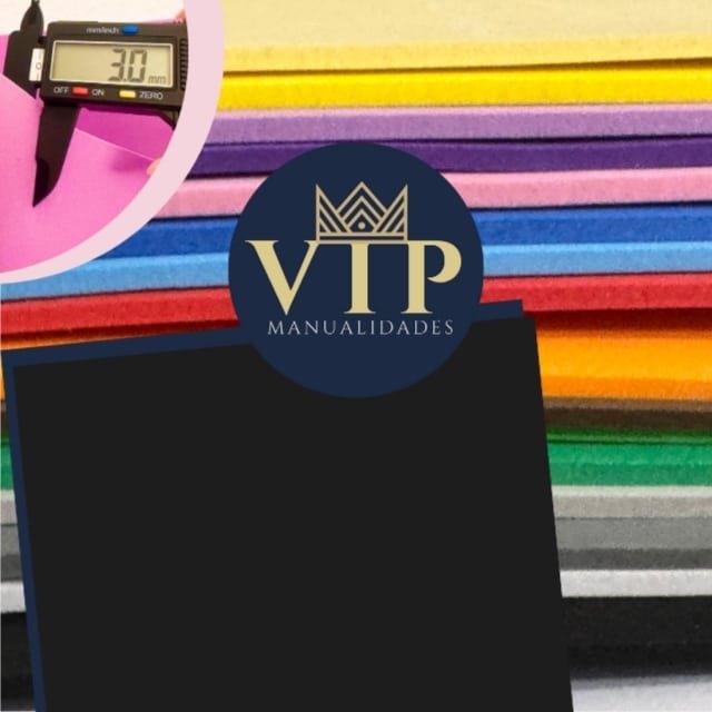 Goma eva gruesa negro 3mm Premium-VipManualidades 29x42cm