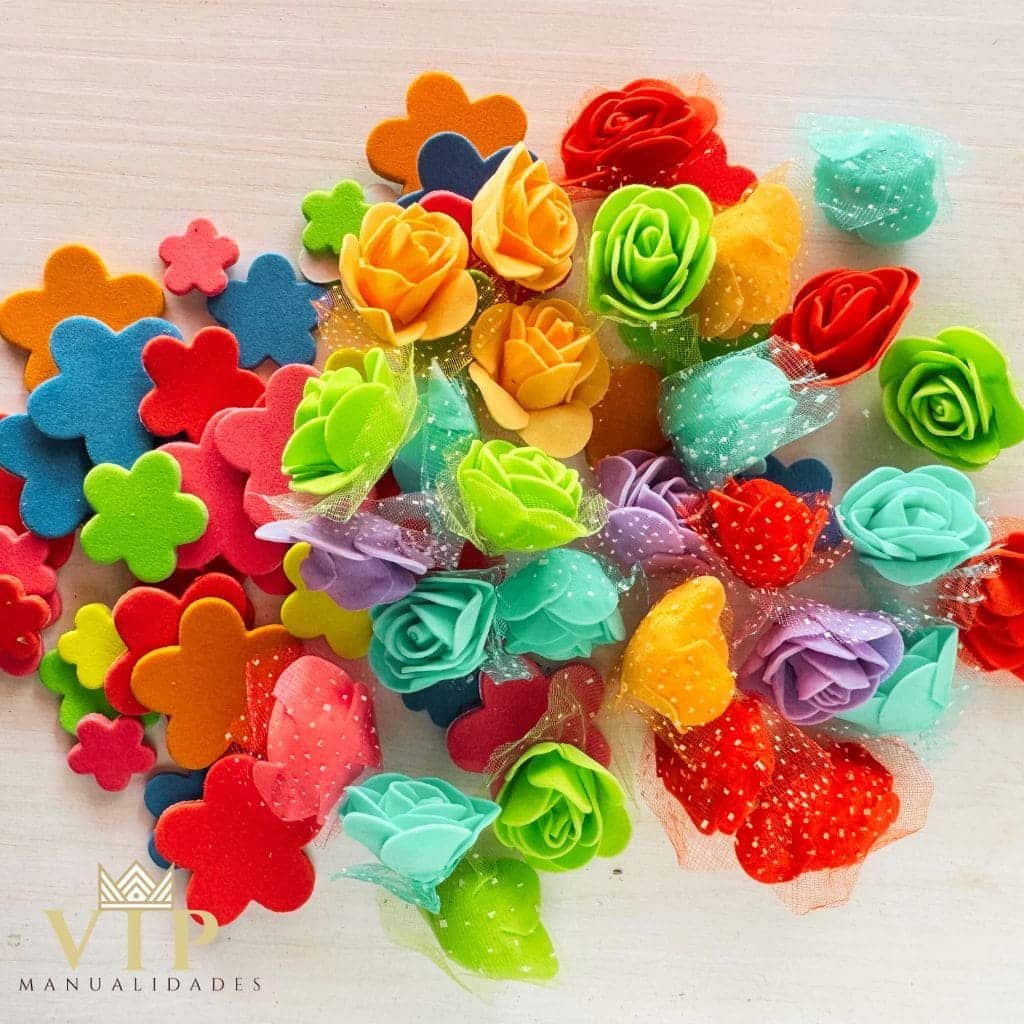 80 Flores de goma eva manualidades vip