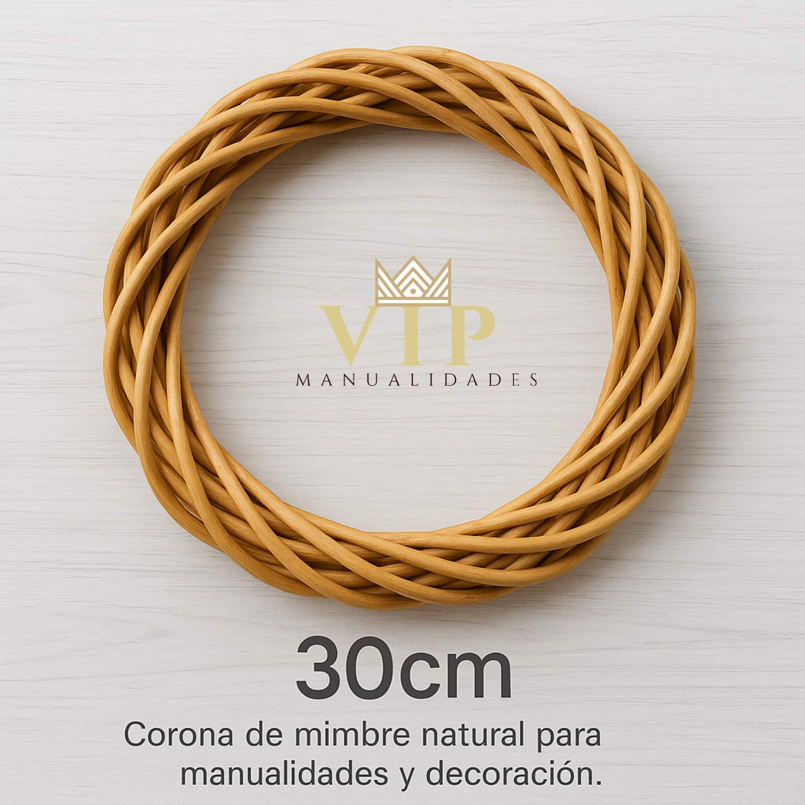 Corona de mimbre para manualidades y artesanias