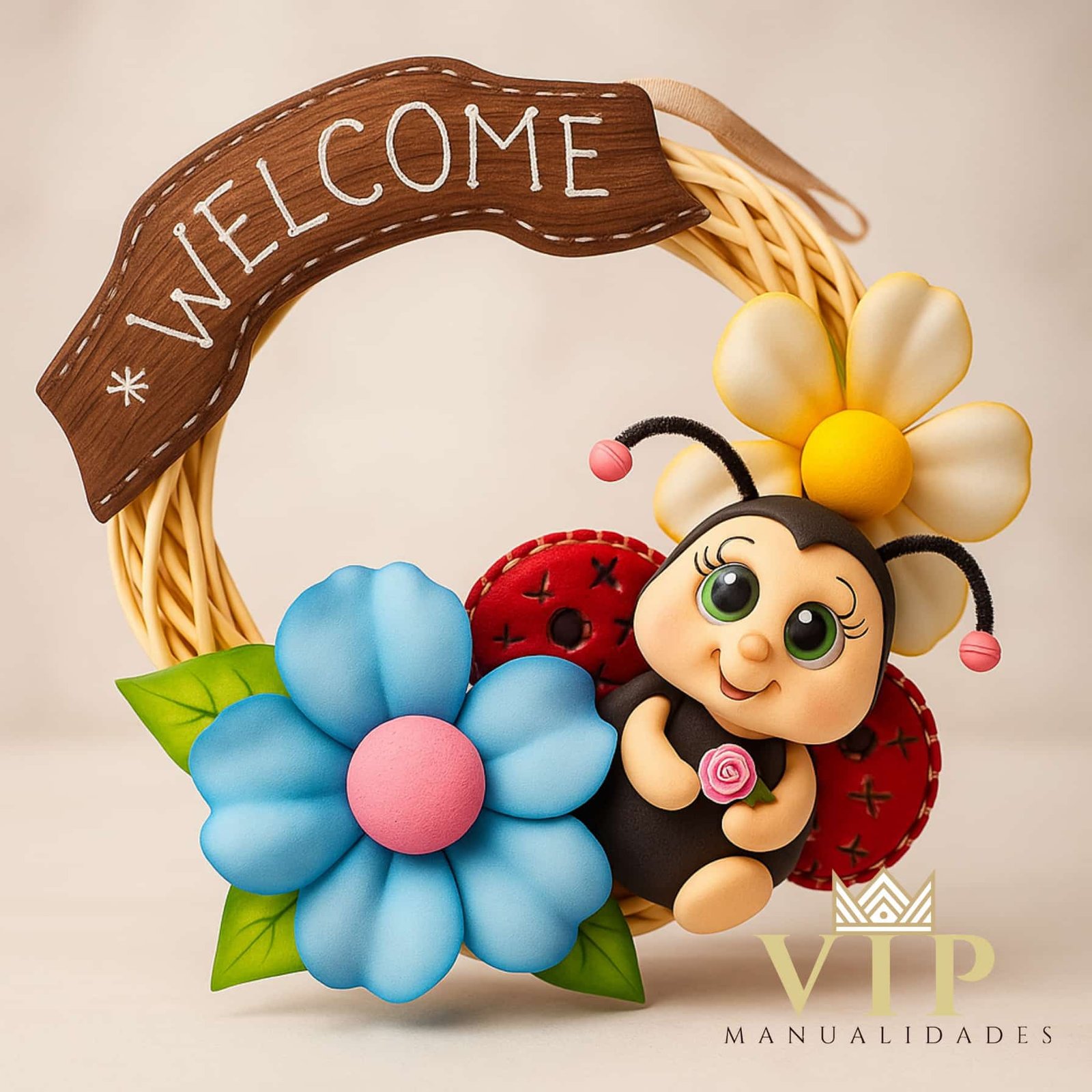 Corona de mimbre para manualidades