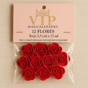 Flores goma eva rojas