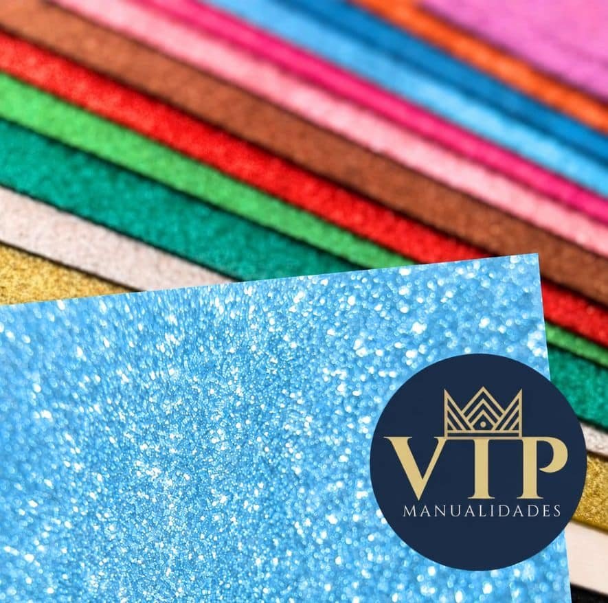 Goma Eva purpurina azul claro VipManualidades