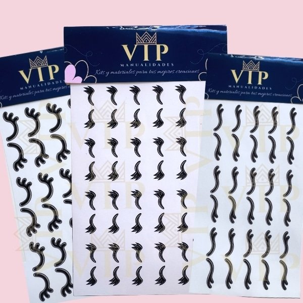 Pestanas de pegatina para manualidades