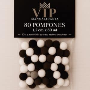 Surtido de 80 pompones colores neutros