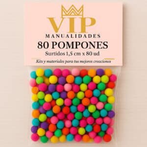 Surtido de 80 pompones colores variados