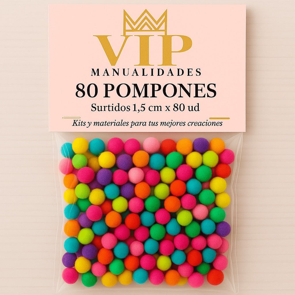Surtido de 80 pompones colores variados