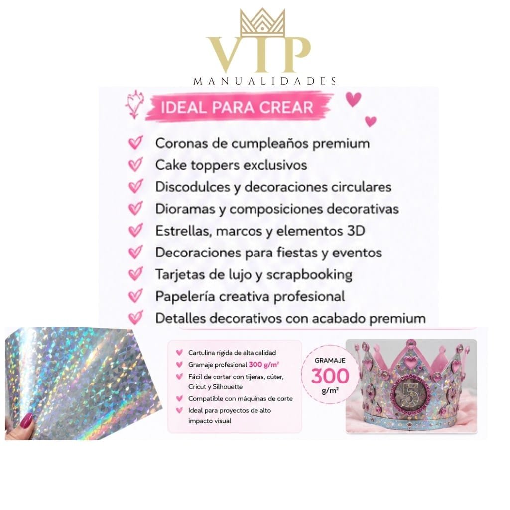Cartulina Aurora Cristal Premium Plata VipManualidades