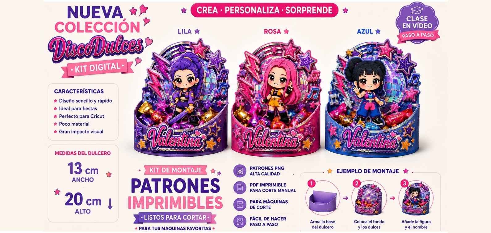 DiscosDulces dulceros papeleria creativa patrones digitales
