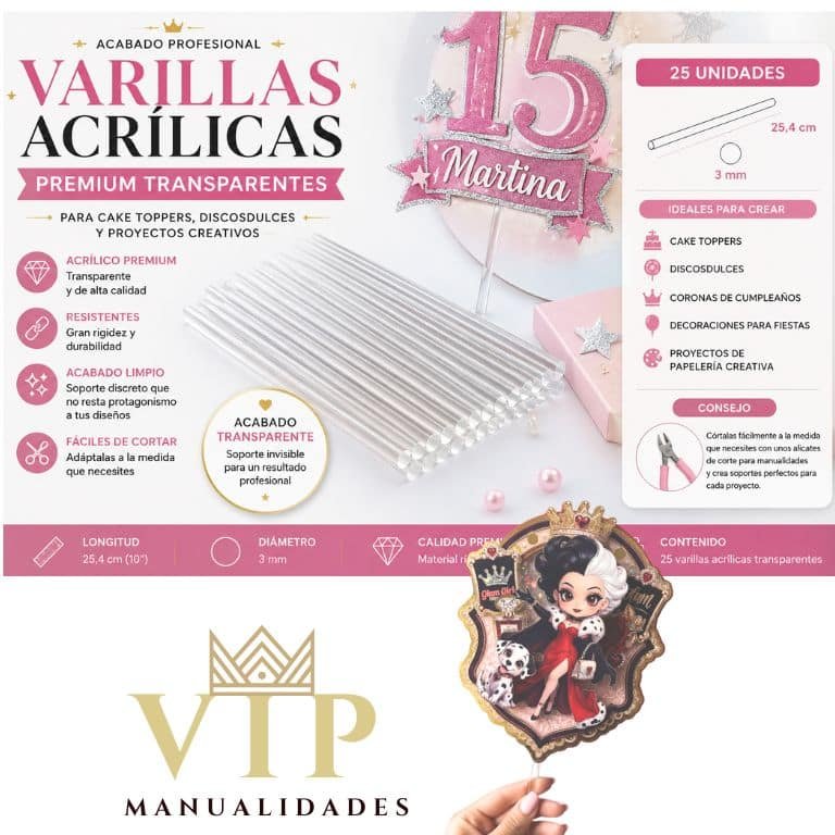 Varillas acrílicas papeleria creativa