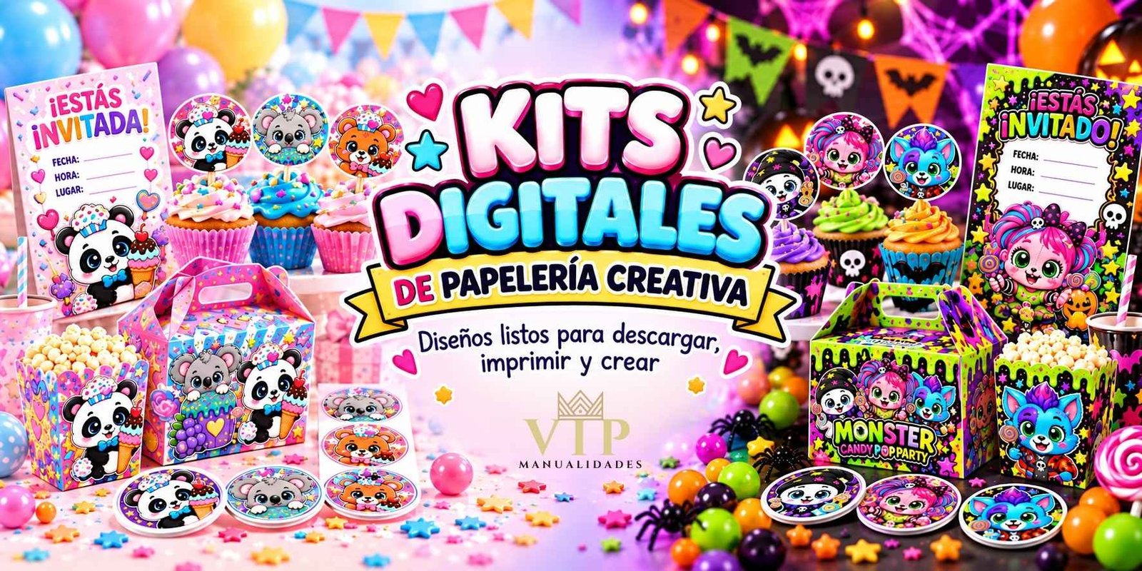 Kits Digitales de Papeleria Creiativa para Fiestas