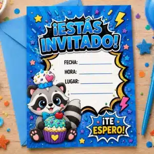 kit-digital-sweet-animal-invitacion-mapache